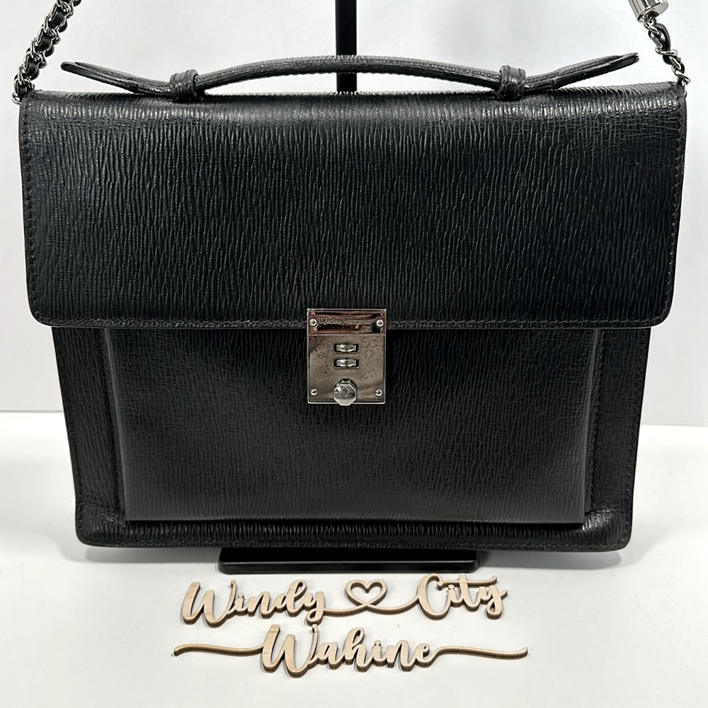 Authenticated Vintage Salvatore Ferragamo Satchel - Black - Picture 2 of 15